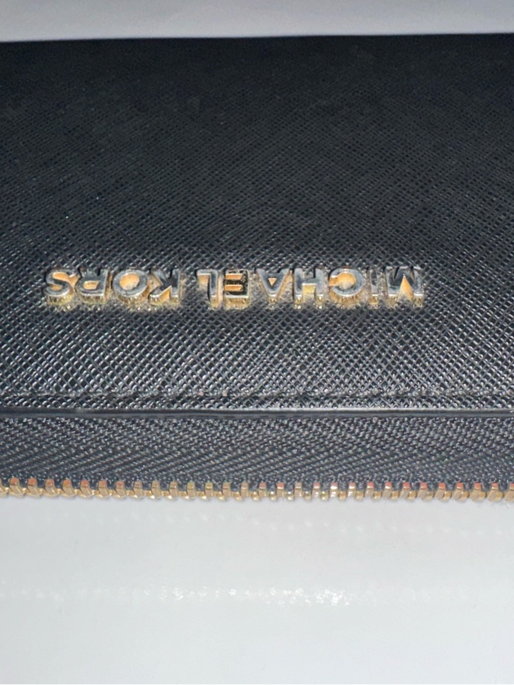 Michael Kors Black Zip-Around Leather Wristlet Wallet with Gold Hardware - Picture 7 of 11